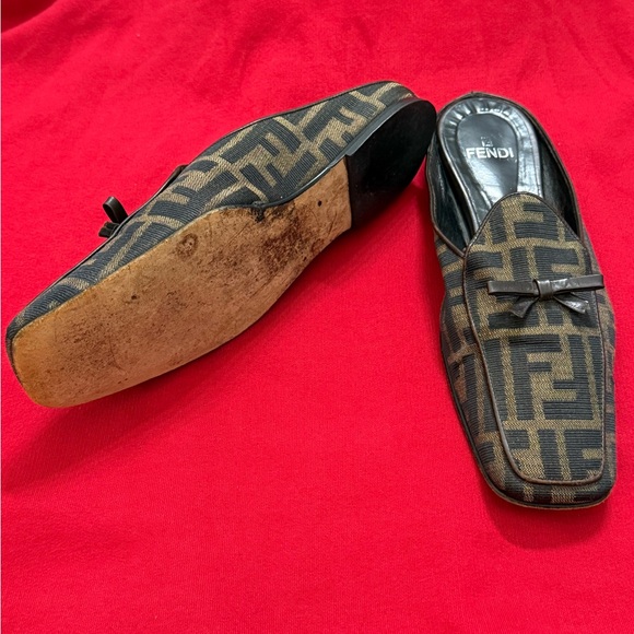 Fendi Women's Brown Slip-On Loafers - Picture 3 of 10